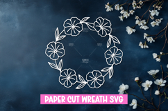 30 Paper cut floral wreath SVG for paper cutting Product Image 12