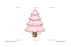 Pink Christmas Cookie Clipart Set Product Image 11