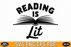 Reading is Lit SVG | Quotes | SVG Cut files Product Image 1