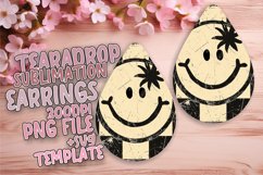 Retro Smile Chessboard Teardrop Earring Vintage Style Product Image 1