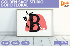 Golden Sage Studio Boho Floral Monogram Product Image 1