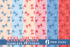 American 4th of July Coquette Bow Seamless Pattern Bundle Product Image 1