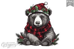 Christmas Bear Clipart Design - High Quality 300 Dpi Product Image 1