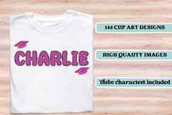 Graduation Alphabet png clipart, graduation letters doodle Product Image 6