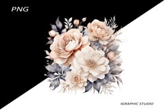 Watercolor Pastel Flowers Clipart, Wedding Flowers Clipart Product Image 1