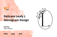 Delicate Leafy Monogram Design Product Image 1