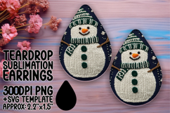 Trendy Teardrop Sublimation Artwork PNG , Snowman Product Image 1