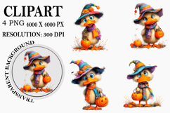 Whimsical Halloween Goose Clipart Watercolor PNG Product Image 1