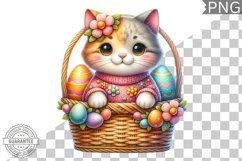 Easter Cat Sublimation - Easter Clipart PNG Design Product Image 1
