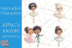 Diverse Ballerina Nutcracker Clipart PNG Product Image 1