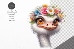 Ostrich clipart, Bird clipart, Funny clipart Product Image 1