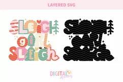Sleigh Girl Sleigh Retro Ransom SVG PNG Product Image 3