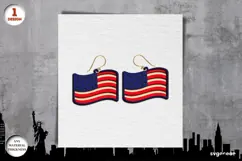 American Flag Earrings Laser Cut | Jewerly | SVG Product Image 1