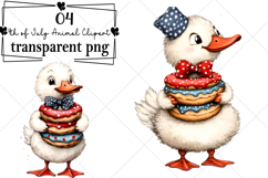 Watercolor 4th of July Animal Clipart Watercolor PNG Product Image 1