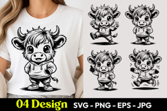Playful Baby Cow SVG PNG Product Image 1