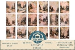 Whimsical Forest Digital Paper, Rose Gold Forest scrapbook Product Image 3