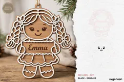 Personalized Gingerbread Ornament Laser Cut | SVG Product Image 2