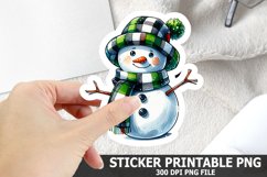 Christmas Snowman Sticker| Christmas Sticker PNG Design Product Image 1