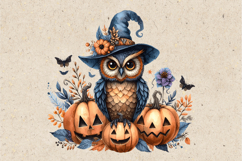 Watercolor Halloween Owls. PNG sublimation BUNDLE Product Image 13