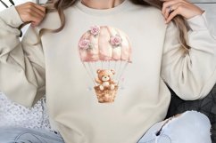 Watercolor Pink Teddy Bear Clipart PNG Product Image 1