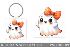 Cute Ghost Keychain Design. Cute Halloween Keychain Product Image 1