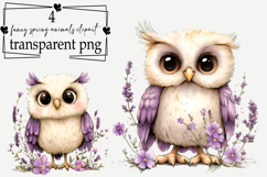 Whimsical Funny Spring Animals Clipart Watercolor PNG Product Image 1