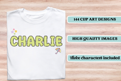 Pastel Patchwork Alphabet &amp; Numbers PNG Clipart Product Image 6