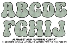 Summer Alphabet & Numbers PNG Clipart Doodle Letters 300 DPI Product Image 2