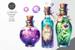 Halloween clipart, Potion bottle clipart, Kids Halloween Product Image 1
