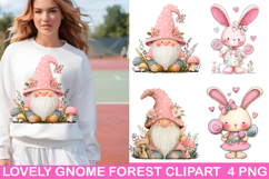 lovely Gnome Forest Clipart PNG, Watercolor PNG Product Image 1