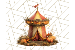 Autumn Circus Clipart Carnival Tent Fall PNG, Vintage Circus Product Image 4