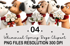 Whimsical Spring Dogs Clipart Spring Dogs Png Product Image 1