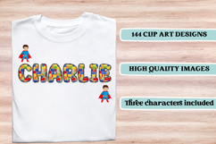 Superhero Alphabet png clipart, superhero letters doodle Product Image 6