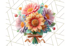 Pastel Flower Bouquet PNG Clipart, Elegant Floral Art Product Image 4