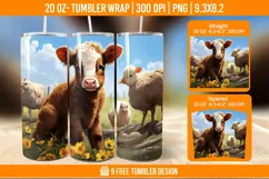 Highland Cow Tumbler Designs, Sublimation Wrap Product Image 1