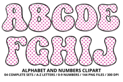 Polka Dots Alphabet Letters &amp; Numbers Clipart PNG 300DPI Product Image 2