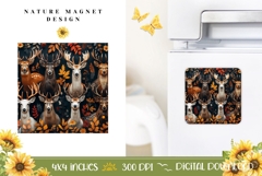 Cartoon Deer Magnet Template, Cute Animals Magnet Design Product Image 1
