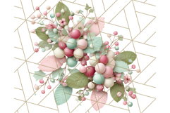Pastel Christmas Clipart, Mint and Blush Holiday PNG Product Image 4