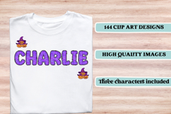 Halloween Alphabet png clipart, halloween letters doodle Product Image 6