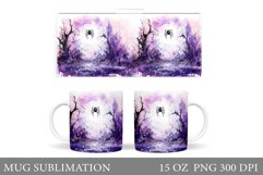 Spider Watercolor Mug Design. Halloween Mug Sublimation Product Image 1