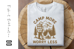 Camp More Worry Less Outdoor Quote PNG Product Image 1