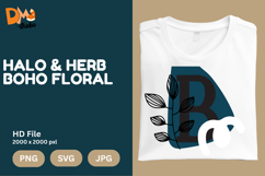 Halo &amp; Herb Boho Floral Monogram Product Image 1