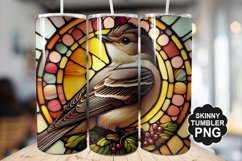 Eastern Phoebe Single Bird Stained Glass - Tumble Design Product Image 1