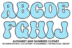 Polka Dots Alphabet Letters &amp; Numbers Clipart PNG 300DPI Product Image 2