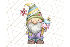 Ice Cream Gnome Clipart PNG Summer Dessert Art, Summer Gnome Product Image 4