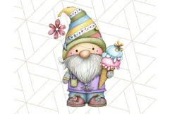 Ice Cream Gnome Clipart PNG Summer Dessert Art, Summer Gnome Product Image 4