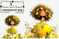 Lemon Girl Clipart Watercolor PNG Product Image 1