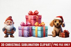 3D Christmas Sublimation Clipart Product Image 1