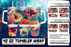 Vibrant Floral Tumbler Design 40oz Product Image 1