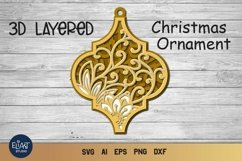 Floral Ornament SVG Bundle | Layered SVG Christmas Ornaments Product Image 13